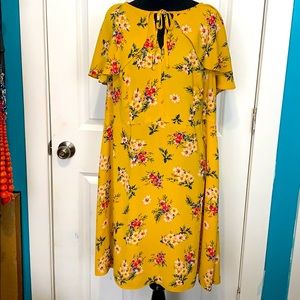 Simply Be Yellow Floral Plus-Size Sundress